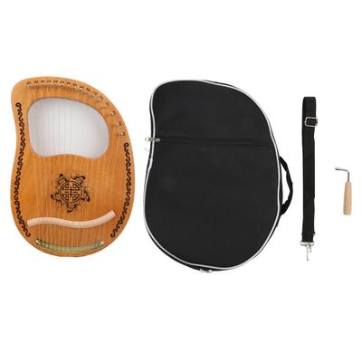 Harpe Acajou 16 Cordes Acier Harpes Concaves avec Sac Piano Accordeur Clé pour Débutants