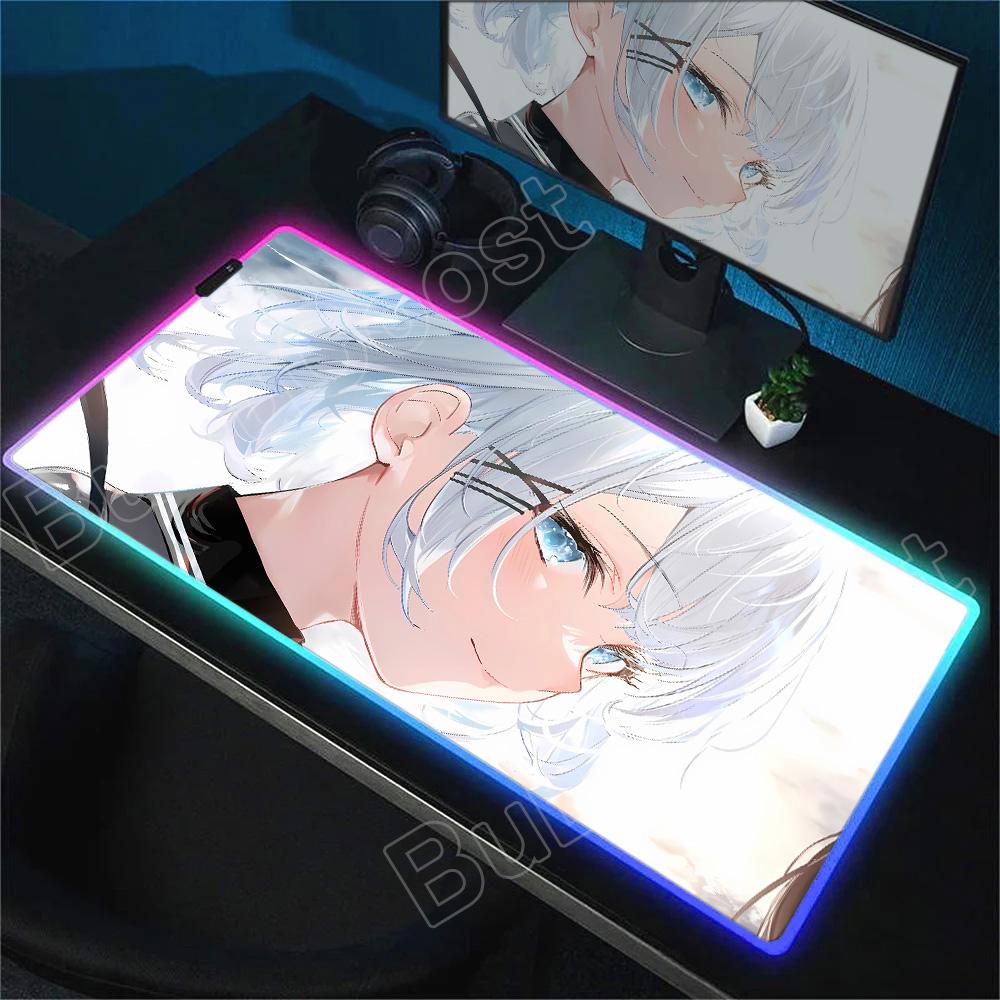 

RGB Gaming Mouse Pad Anime Gamer Keyboard Pad VSPO Kagura Nana Desk Mouse Mat Speed Rubber Cartoon Motbook Computer PC Mousepad RGB600x300x3mm