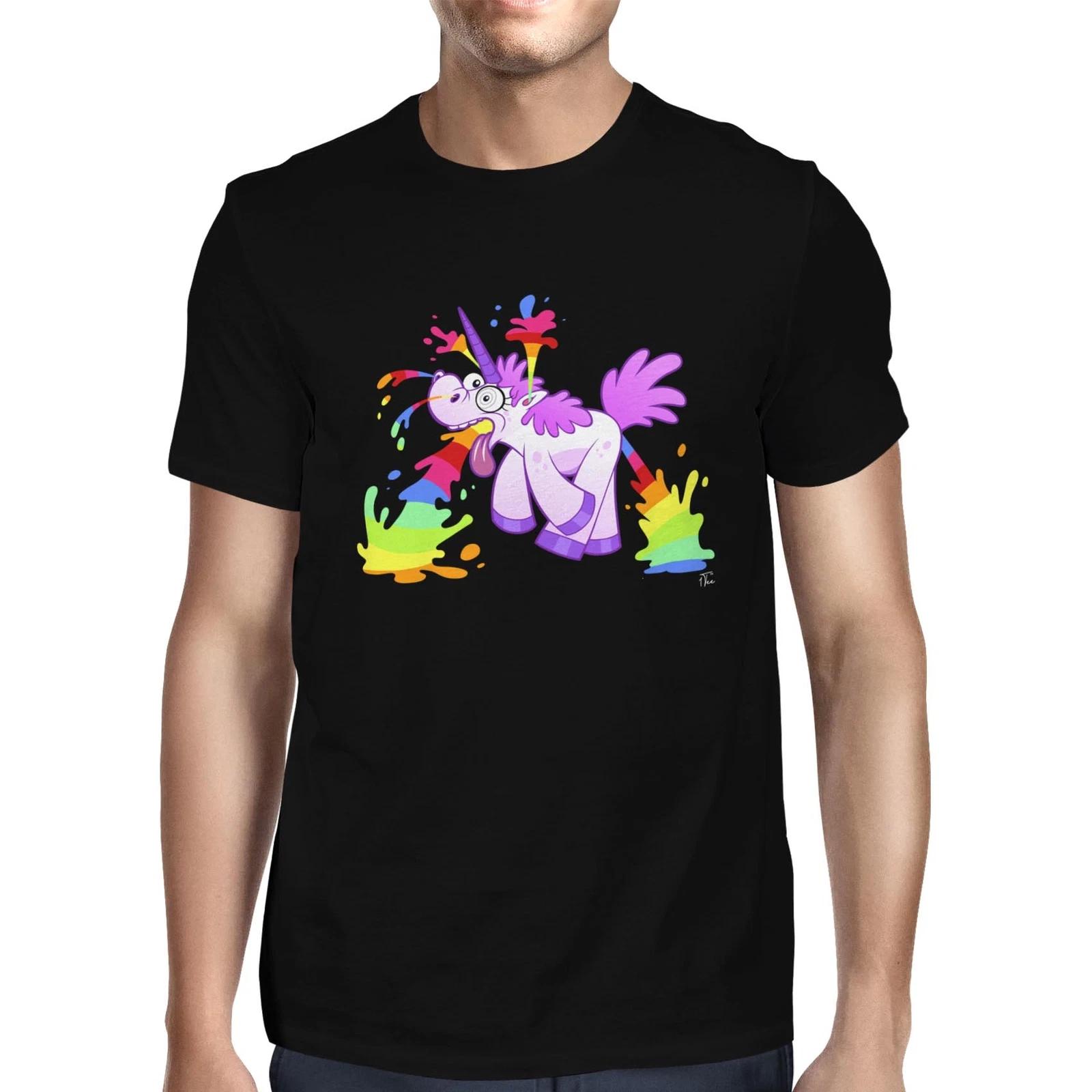 1Tee Mens Unicorn Rainbow Juice T-Shirt M