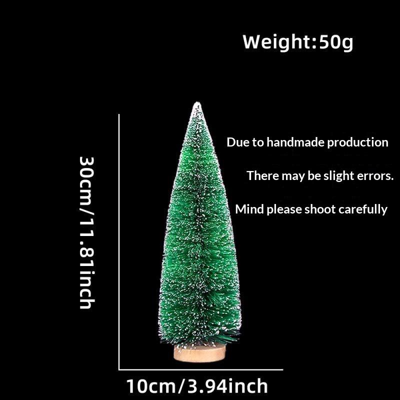 Mini Artificial Christmas Trees With Snow Frosted Finish Wooden Bases For Tabletop Decor Holiday Party Home Diy Crafts