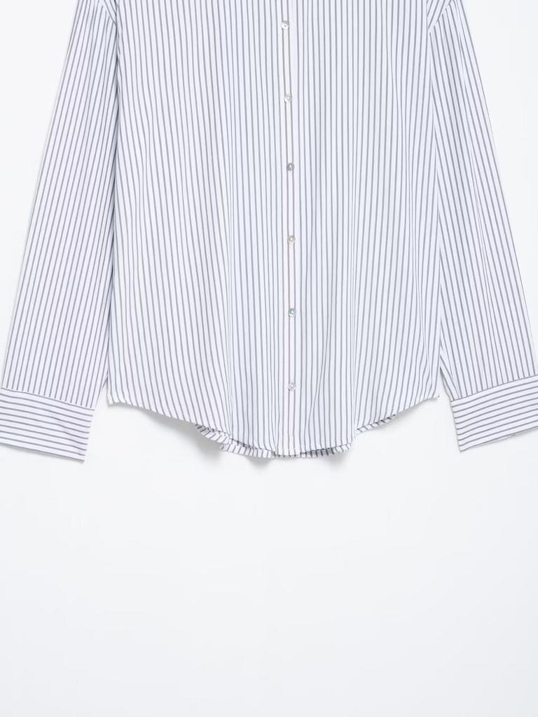TAOP&ZA Women's Striped Long-Sleeve Shirt with Turn-Down Collar - Spring/Summer Collection