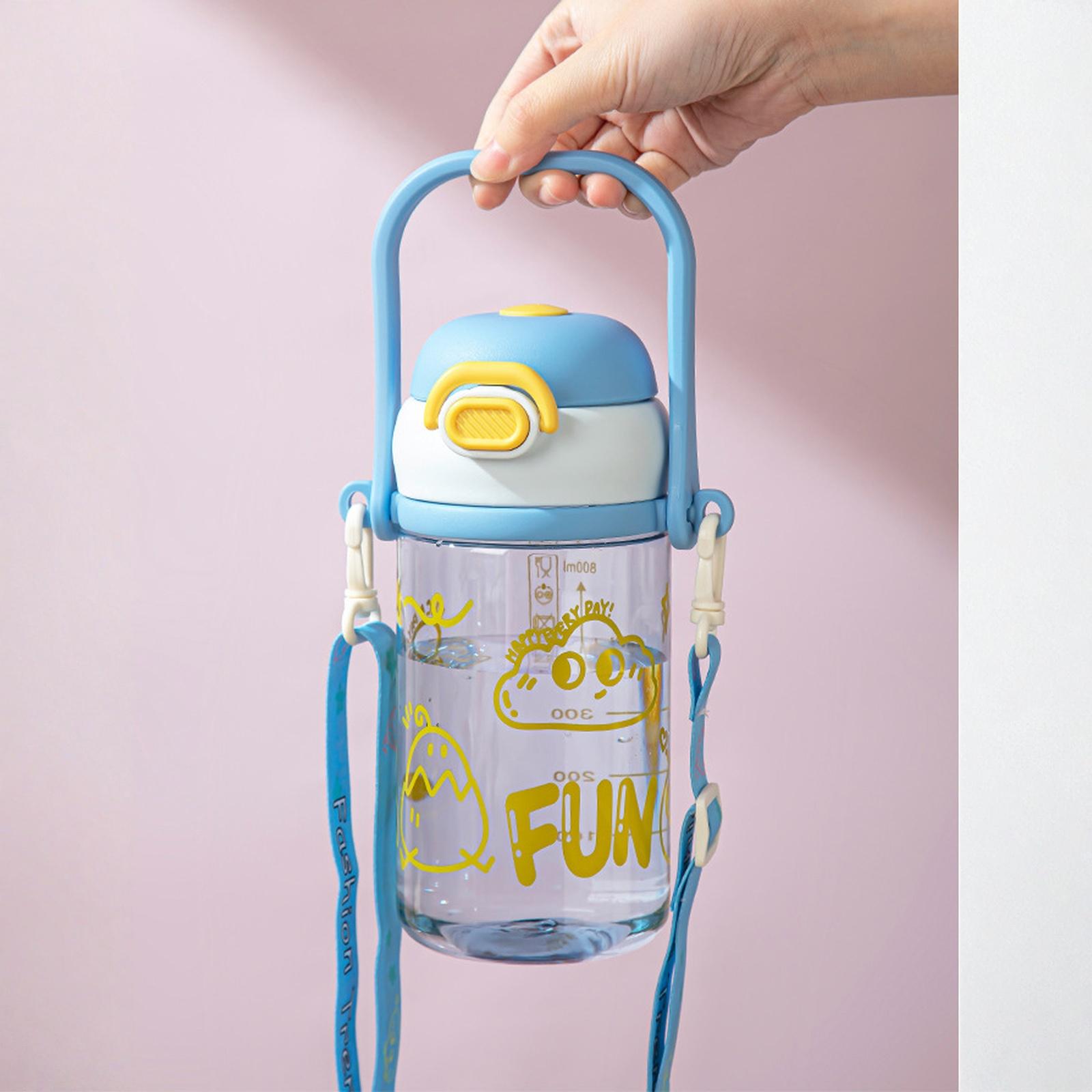 

Мотивационная бутылка для воды с мерными делениями, Большая спортивная бутылка для воды с трубочкой и ручкой, 1.2 л (40 унций), Термостойкая, Двойное питье one size синий