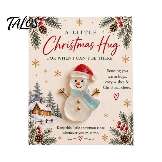 Thoughtful Little Gifts for Christmas Hug Pocket Card, Mini Festive Greeting Card Adorable Characters Decor with Envelope, Holiday Gift Tag