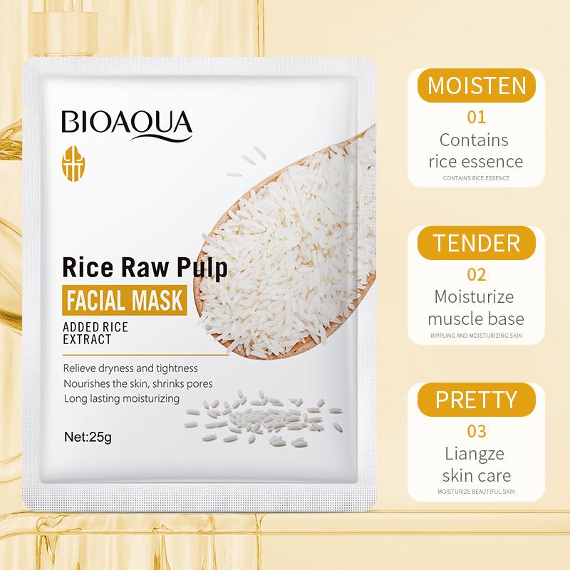 Maschera Viso BIOAQUA con Polpa di Riso - Idratante, Nutriente