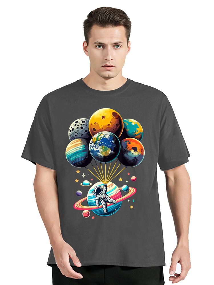 

Men s Clothes Oversized T-shirt Loose Cotton T Shirt Space Astronaut Graphic Funny Print Tshirt Summer Casual O-neck Tops Tee... 5XL різнокольоровий