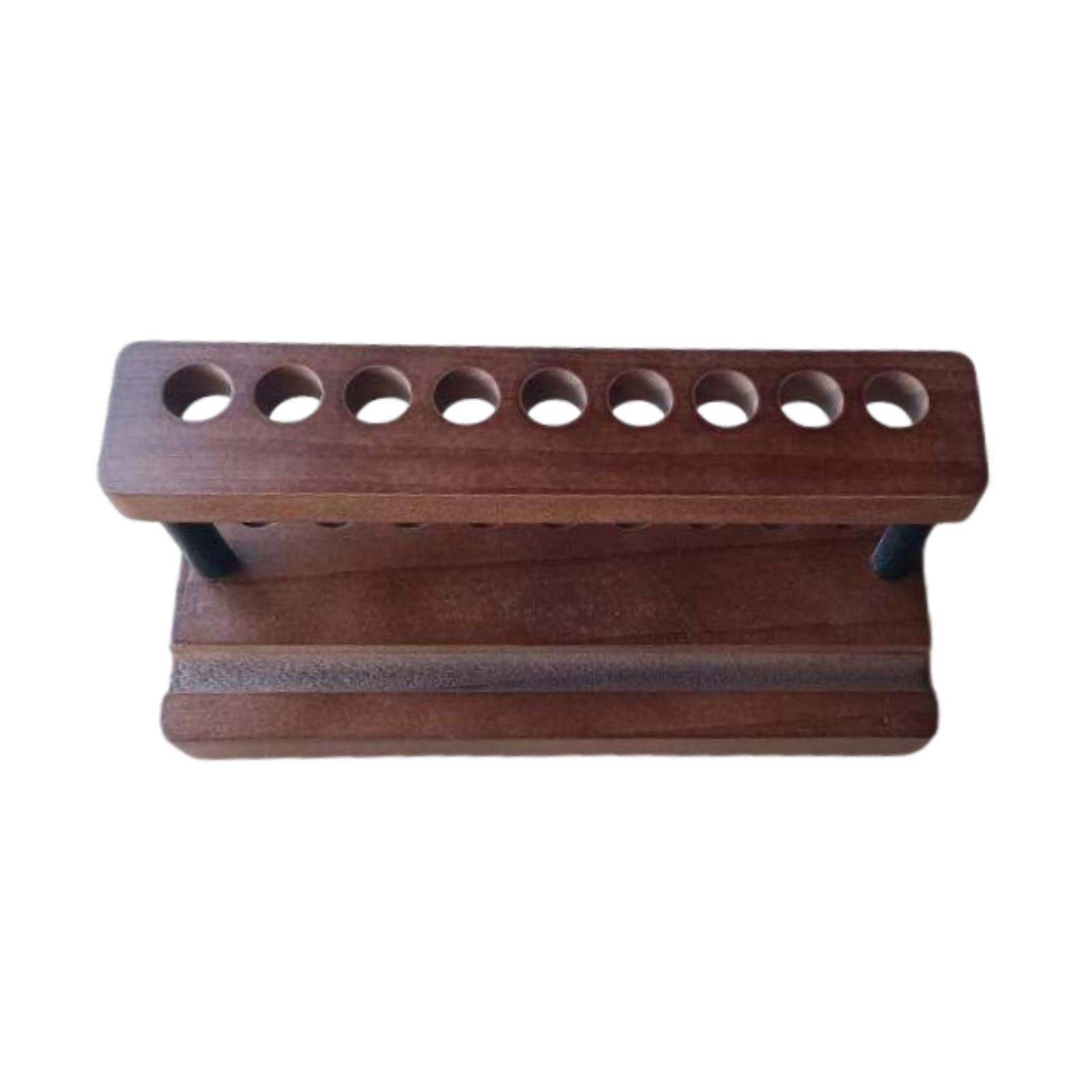 

Pen Organizer Stand Wooden Nine Slot Desk Accessory Pencil Rack for Office Home Store Decoration коричневий