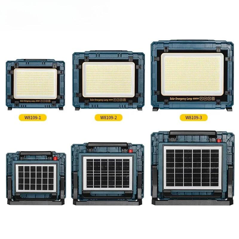 LED Strong  Solar Charging Floodlight Outdoor Emergency Site Power Outage Tent Camping Stall Portable Household Lamps