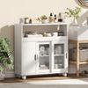 Bathroom Cabinet on Casters, Tempered Glass Doors, Open Compartment, 71 x 20 x 70 cm, White