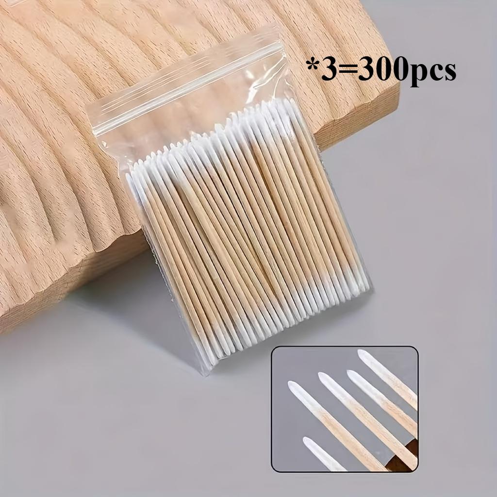

Wooden Nail Sticks & Swabs - White Alcohol-Free Nail Polish Remover Tools for Precision Detailing,Salon & Manicure Accessories