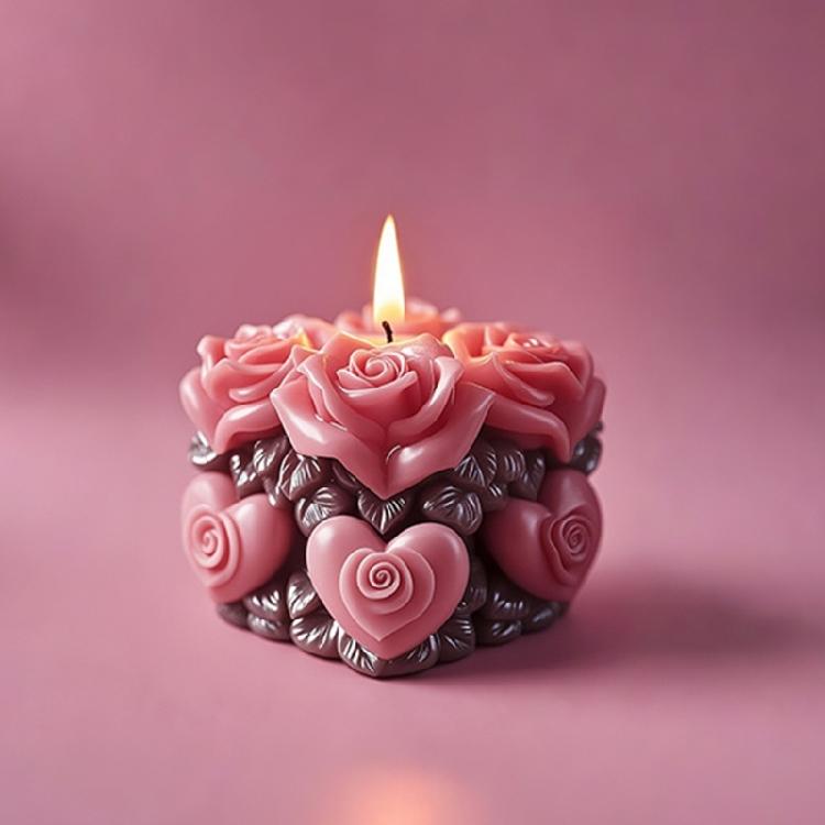 Rosenblumen Silikon Kerzenformen für Epoxidharz Kerzen Seifen und Kunsthandwerksprojekt Geprägte Blume Silikon Seifenformen