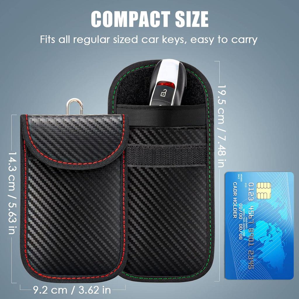 Nouveau boîtier de protection anti-vol pour clé de voiture en fibre de carbone avec blindage RFID
