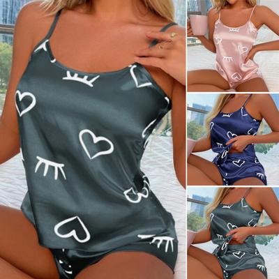 Simple Nightdress Set Loose Fit Short Sleeping