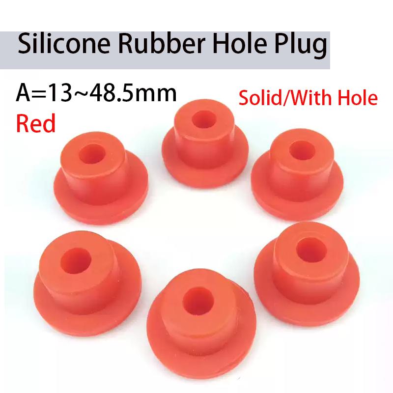 

1-50pcs 13-48.5mm Red Silicone Rubber Hole Plugs Solid/With Hole T Type High Temperature Seal Stopper Dustproof Plug Hole Plug A-13mm(Solid)&1 pcs красный