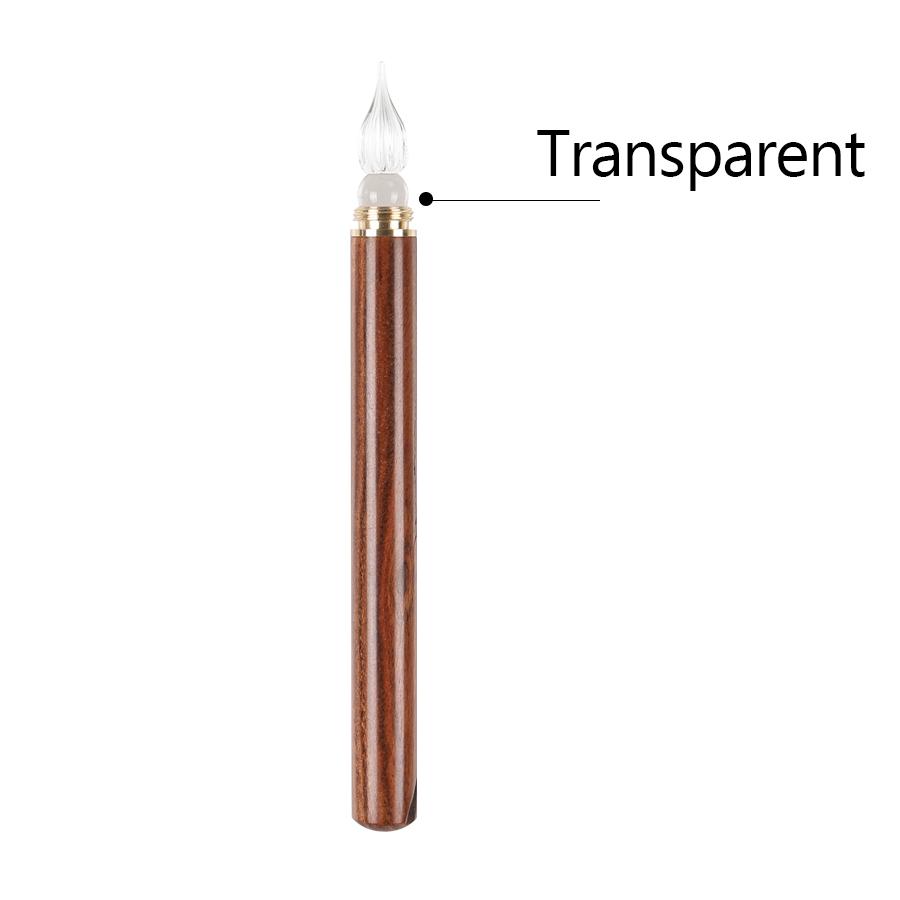 

Vintage Design Glass Nib Dip Ink Pen Metallic Pen Cap Wooden Pen Barrel Nostalgic Experience Suitable Gift for Friends, Students, and Children CN белый