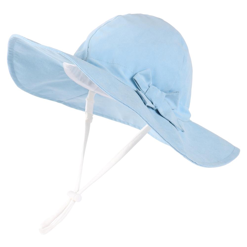 Bowknot Beach Sun Protection Hats Adjustable Bucket Hats for Toddler Kids Baby and Girls