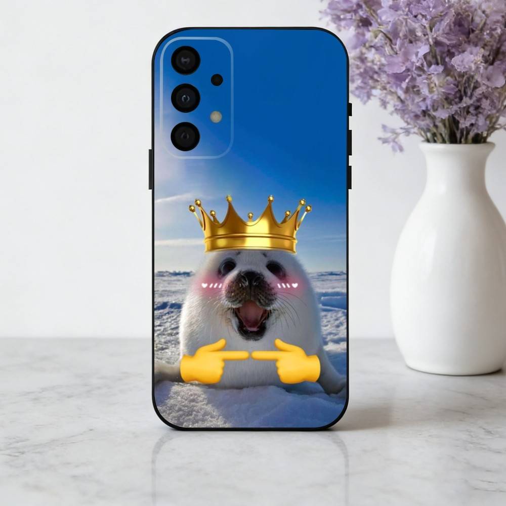 S-Seal F-Funny C-Cute Phone Case For Samsung Galaxy A73,A72,A71,A70,A53,A52,A51,Others Soft Black Cover