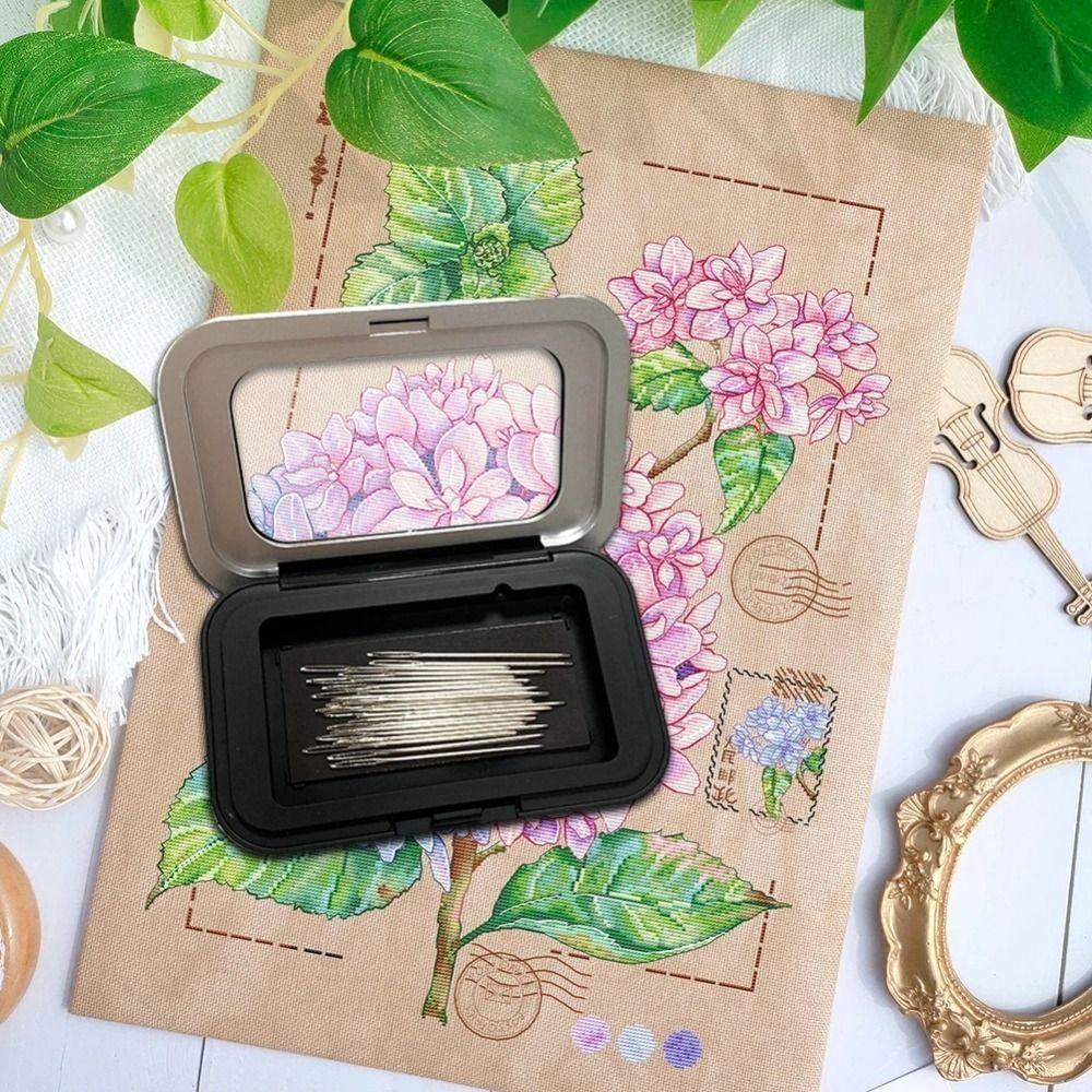 Magnetischer Nähnadelhalter, schwarzer, rechteckiger Aufbewahrungskoffer für Nähnadeln, Knöpfe, Stecknadeln, Aufbewahrungsbox für Nähwerkzeugzubehör