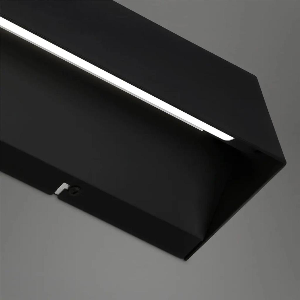 Kinkiet led ip44 czarny 36 cm 8w lustro łazienka korytarz barwa neutralna