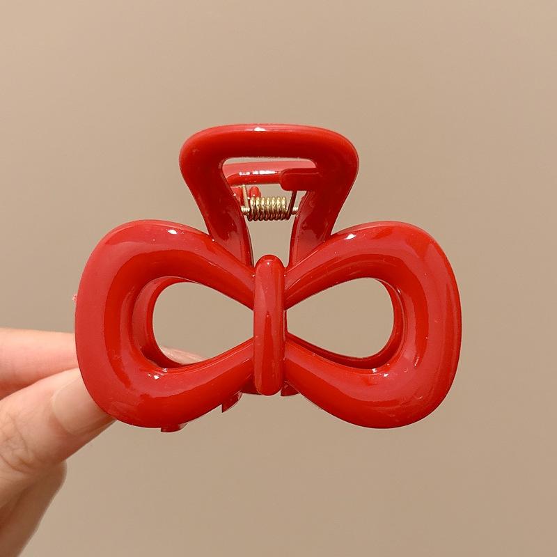 

Зажим-краб Ancola с красной кнопкой - Женская элегантная заколка-акула для прически.