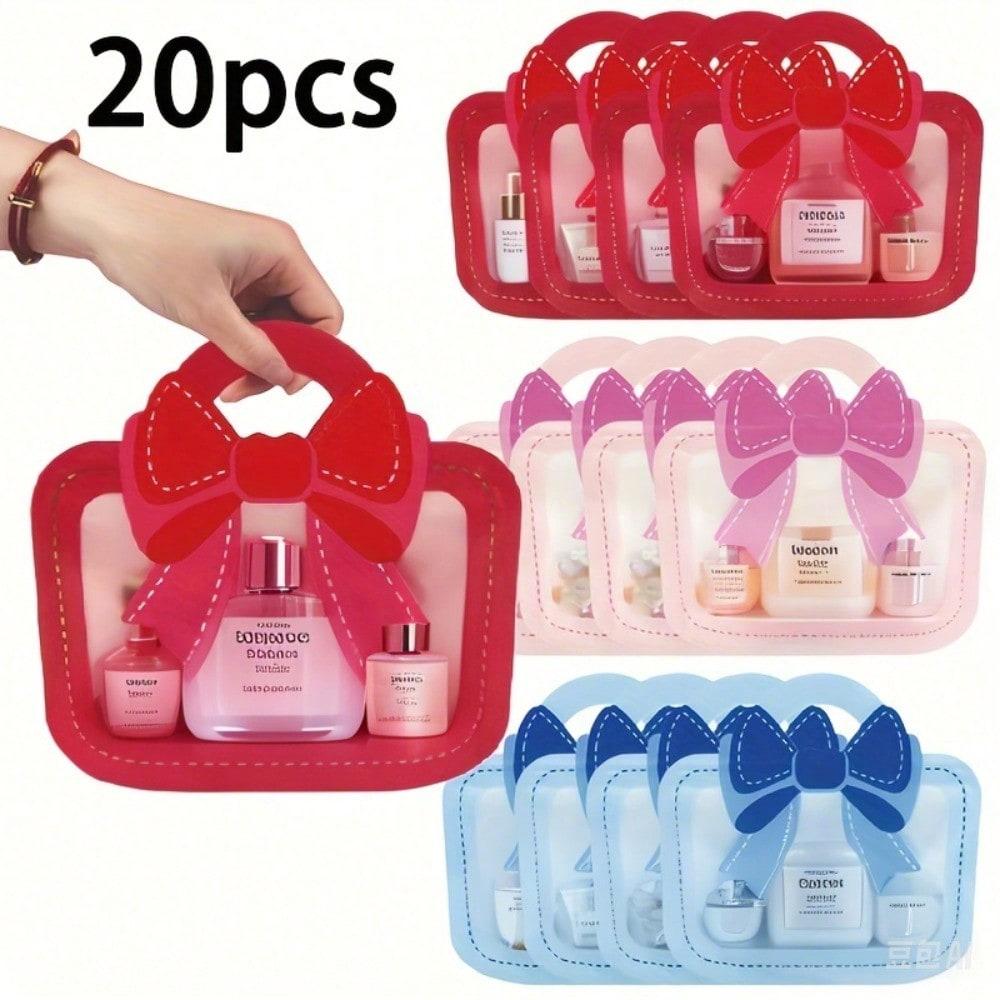 20Pcs Bowknot Tote Gift Bags, Candy & Cookie Storage Bags, Birthday Party Favors & Jewelry Packaging