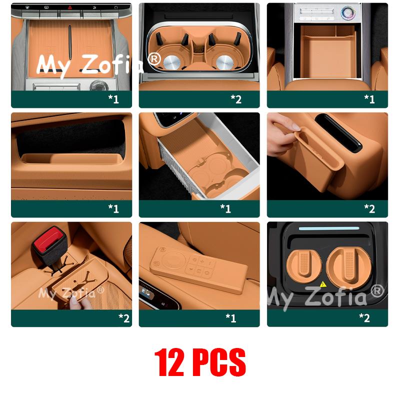 For ZEEKR 9X 2025 2026 Car TV Remote Control Silicone Protective Cover Tray Interior Second-row Rear Storage Box Accessories