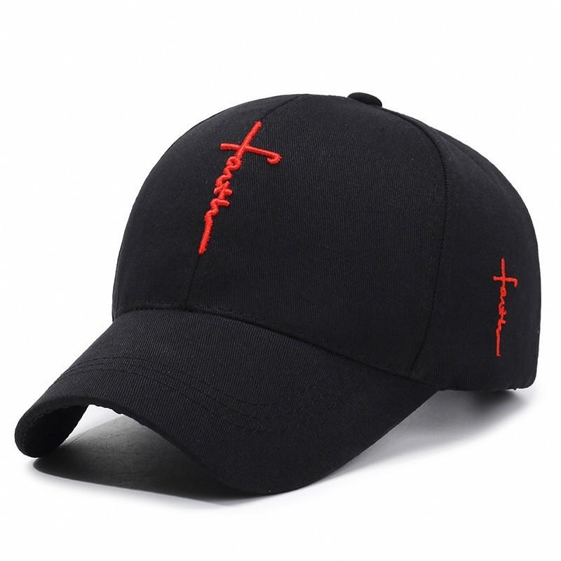 English Embroidered Cross Baseball Cap Adjustable Peaked Caps Protection Sun