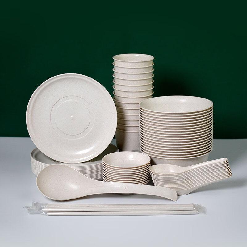 Outdoor Rice Husk Disposable Dinnerware Set with Conical Bowl