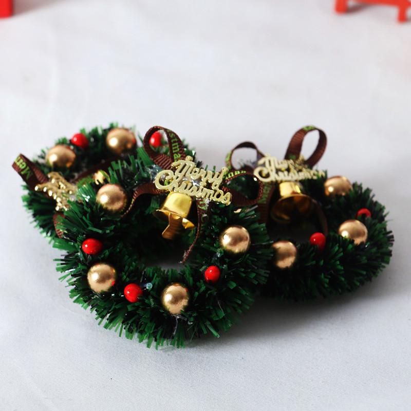 1ks miniaturní věnec domečku pro panenky Vánoční dekorace na stromeček Příslušenství domečku pro panenky
