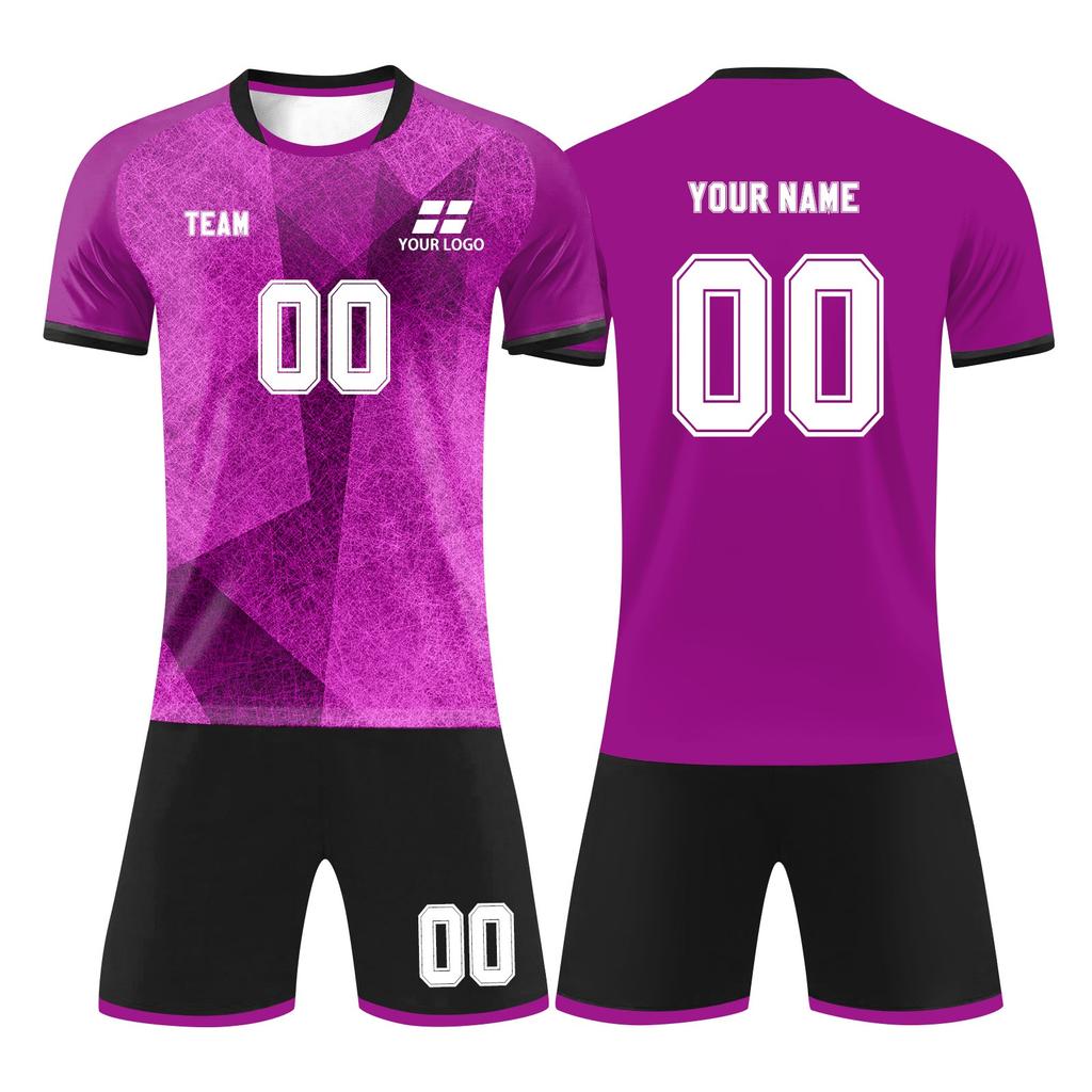Men's -Wicking Soccer Jersey and Shorts Set Breathable Quick-Dry Athletic Uniform for Sports Training