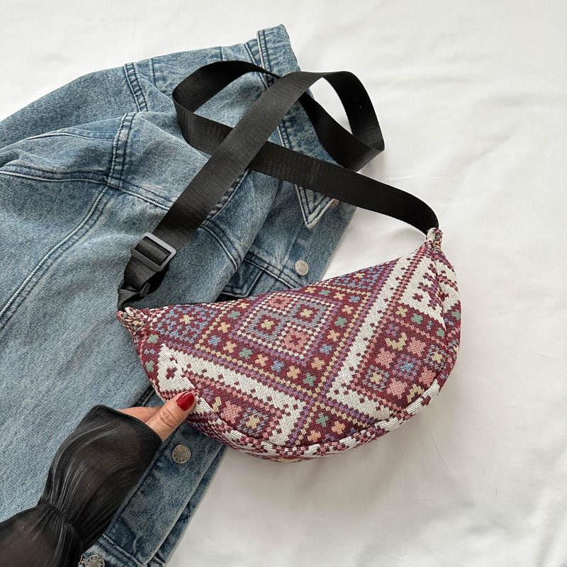 

Этнический стиль Большая вместительная сумка для пельменей Новая модная тенденция осени Одно плечо сумка через плечо в стиле отпуска Нишевая женская сумка