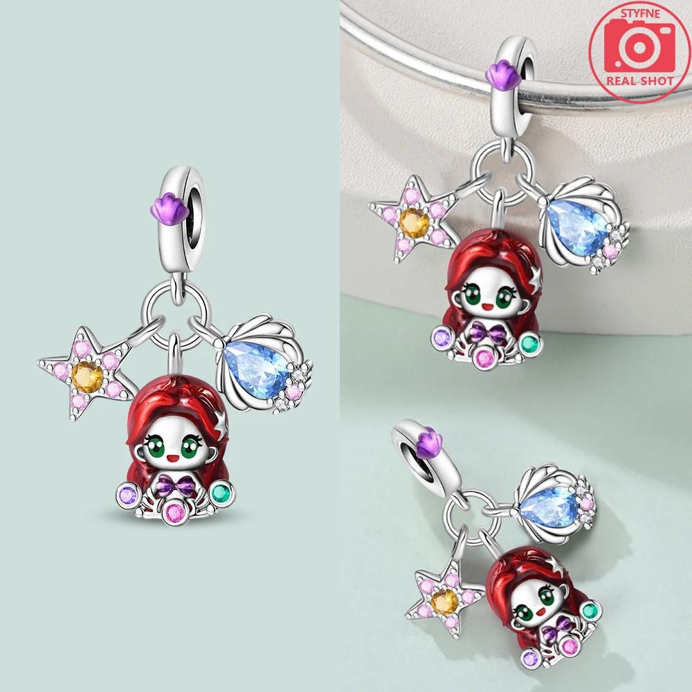 Original Copper Colorful Cute Heart Princess Unicorn Charms Beads Fit Bracelets & Necklace Women Diy Jewelry Making