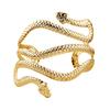 Fashion Personalized Snake Head Arm Ring Bracelet, Adjustable Metal Exaggerated Opening Snake-Shaped Winding Hand Jewelry