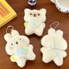 Cute Cartoon Kitten Bunny Plush Toy Keychain Kawaii Soft Stuffed Doll Keychain Pendant Car Key Ring Backpack Decoration Gifts