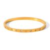 18K Gold-Plated Diamond-Studded Stainless Steel Bangle – Light Luxury Zircon Autumn/Winter Bracelet for Women