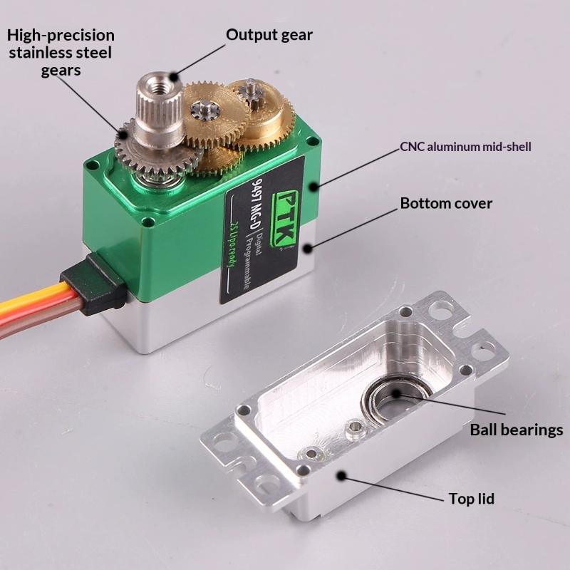 1 Set Ptk 9497 Mg-D Micro Digital Servo Servos Metal Steering Gear Coreless Motor Rc Cars Airplane Fixed Wing Helicopter Parts