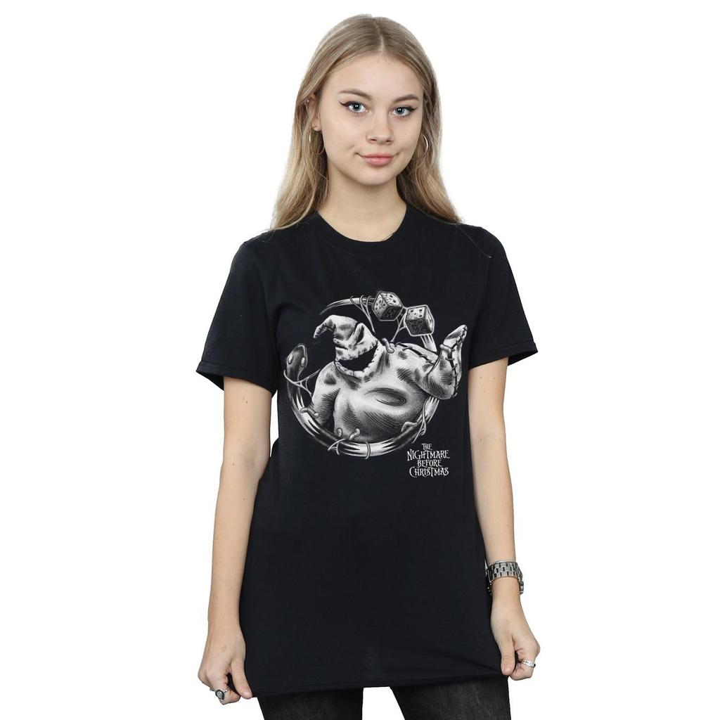 Disney Womens/Ladies Nightmare Before Christmas Ooogie Boogie Mono Cotton Boyfriend T-Shirt