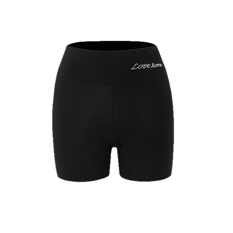 Women's Embroidered Ice Silk Safety Shorts: Mid-waist, Slimming, Thin Base Layer, Plus Size for Summer Wear.