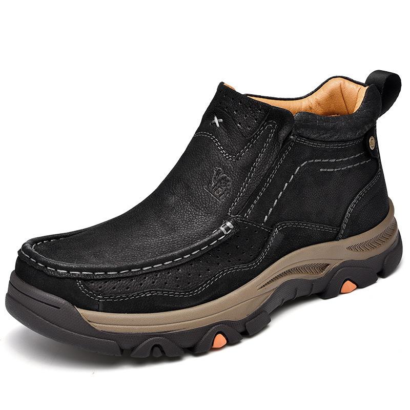 Men 'S Real Leather Ankle Boots Autumn Winter Mens Shoes Fashion Large Size Casual Boots Cowhide Men Genuine Leather Boots