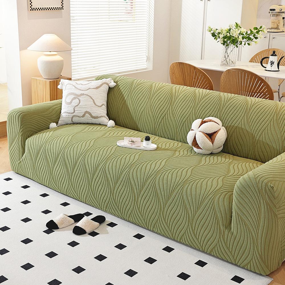 New All Season Universal Minimalist Style Jacquard Velvet Sofa Cover Anti Slip Sofa Full Cover Fabric