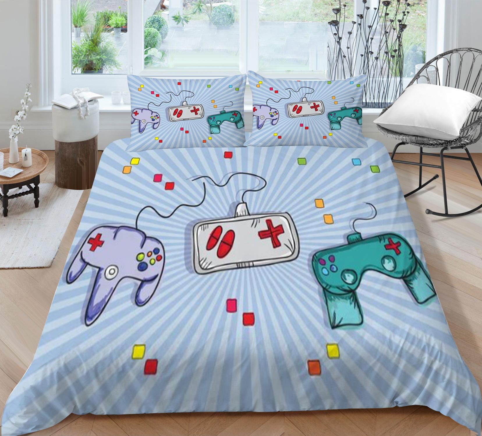 

Game Console Series Quilt Cover Pillowcase Two Or Three-Piece Set Polyester 3D Digital Printing 90*200