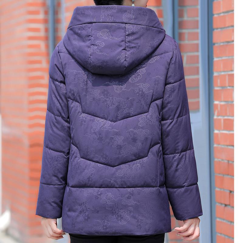 Palton de iarnă pentru femei de vârstă mijlocie cu glugă, mărimi mari, îmbrăcăminte exterioară elegantă, largă, groasă, caldă, parka, jachete pentru doamne