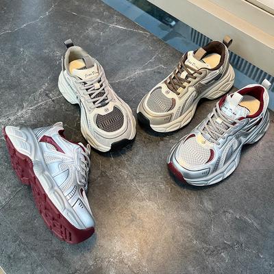Suction Film Sole Dad Shoes 2025 Spring New Casual Running Shoes Thick Sole Heightening Sports Shoes Women's Versatile Shoes Children
