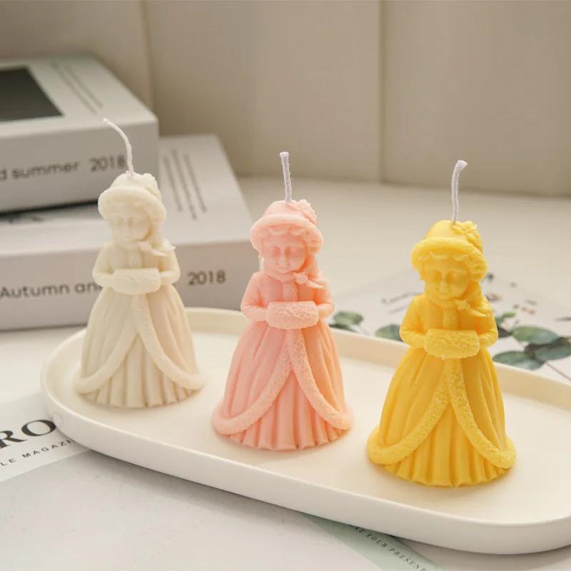 Christmas Princess Silicone Candle Mold 3D Little Girl Portrait Plaster Crafts Resin Molds DIY Soap Chocolate Ice Cube Tool