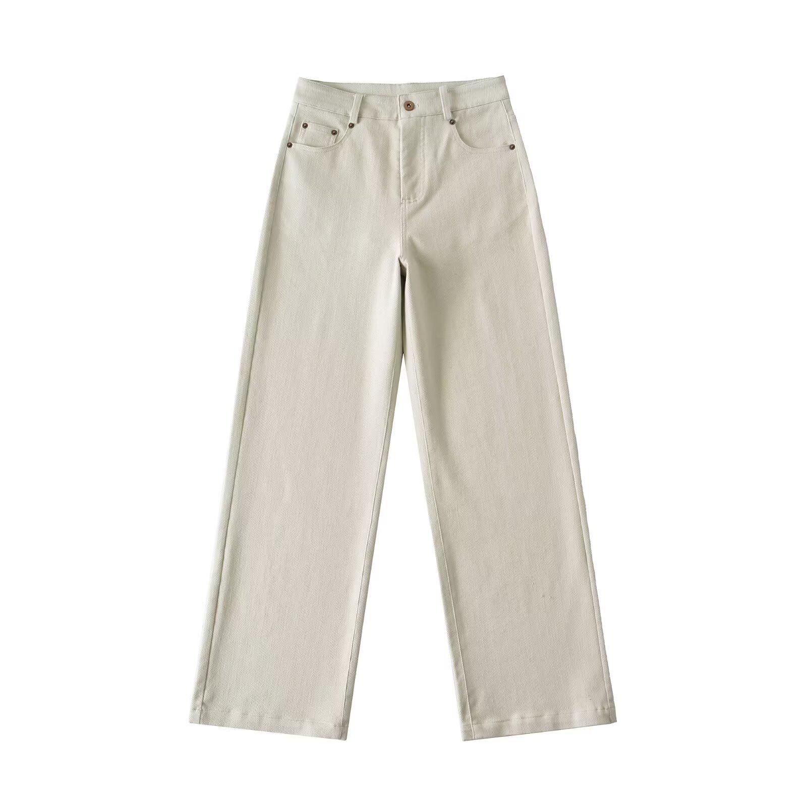 

High-Waisted Wide-Leg Jeans for Women - Spring/Autumn, Millennial Colors, Slimming & Versatile, Loose Fit with Good Drape Small