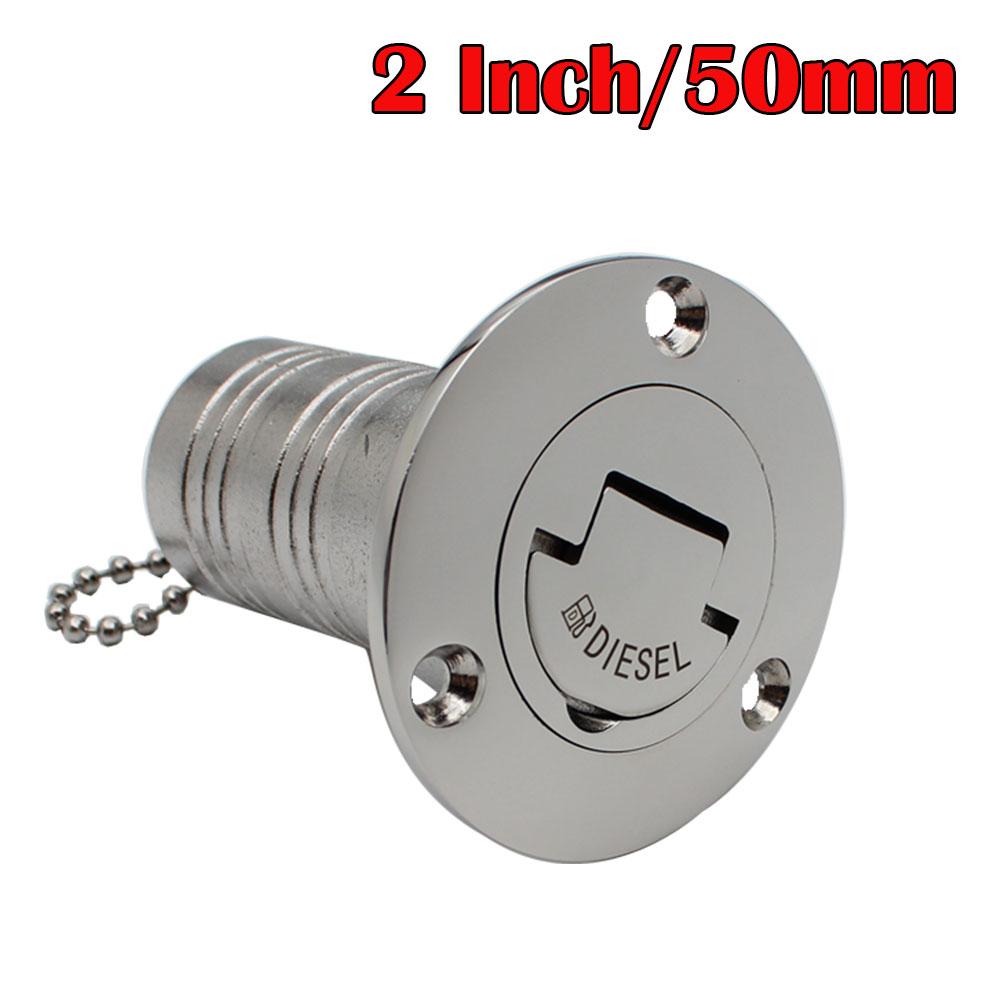 New Stainless Steel 316 Deck Filler GAS DIESEL FUEL WASTE WATER 38mm 50mm Mirror Polish Marine Boat Hardware Deck Filler Cap