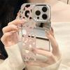Luxury Leopard Make Up Mirror Phone Case For iPhone 11 12 13 14 15 16 17 Pro Max 17 Air Plus 16E 17E Silicone Cover Coque Fundas