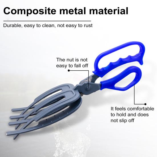 Fiskegriper 3-klør Anti-skli ergonomisk håndtak Multifunksjons fisketang Grabber Fiskekontroll Clamp Catcher Tong Utendørs fisketilbehør