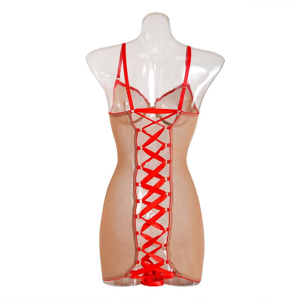 Seductive Mesh Lace Camisole Bodysuit Nightgown
