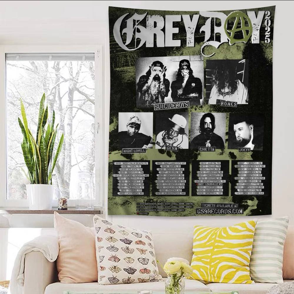 SSuicideboys G59 Cartoon Tapestry Art Science Fiction Room Home Decor Wall Hanging Home Decor