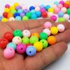 8mm 100/500szt. Solidne Akrylowe Plastikowe Koraliki Rzemieślnicze Prosty Otwór Kolory Cukierkowe dla Dzieci DIY Tworzenie Biżuterii Rzemiosło Akcesoria
